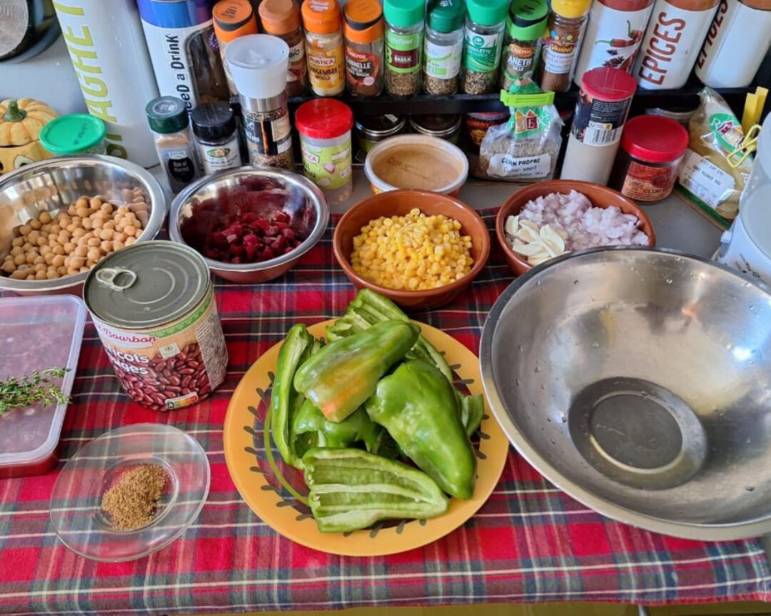Premier atelier culinaire avec une des familles participantes